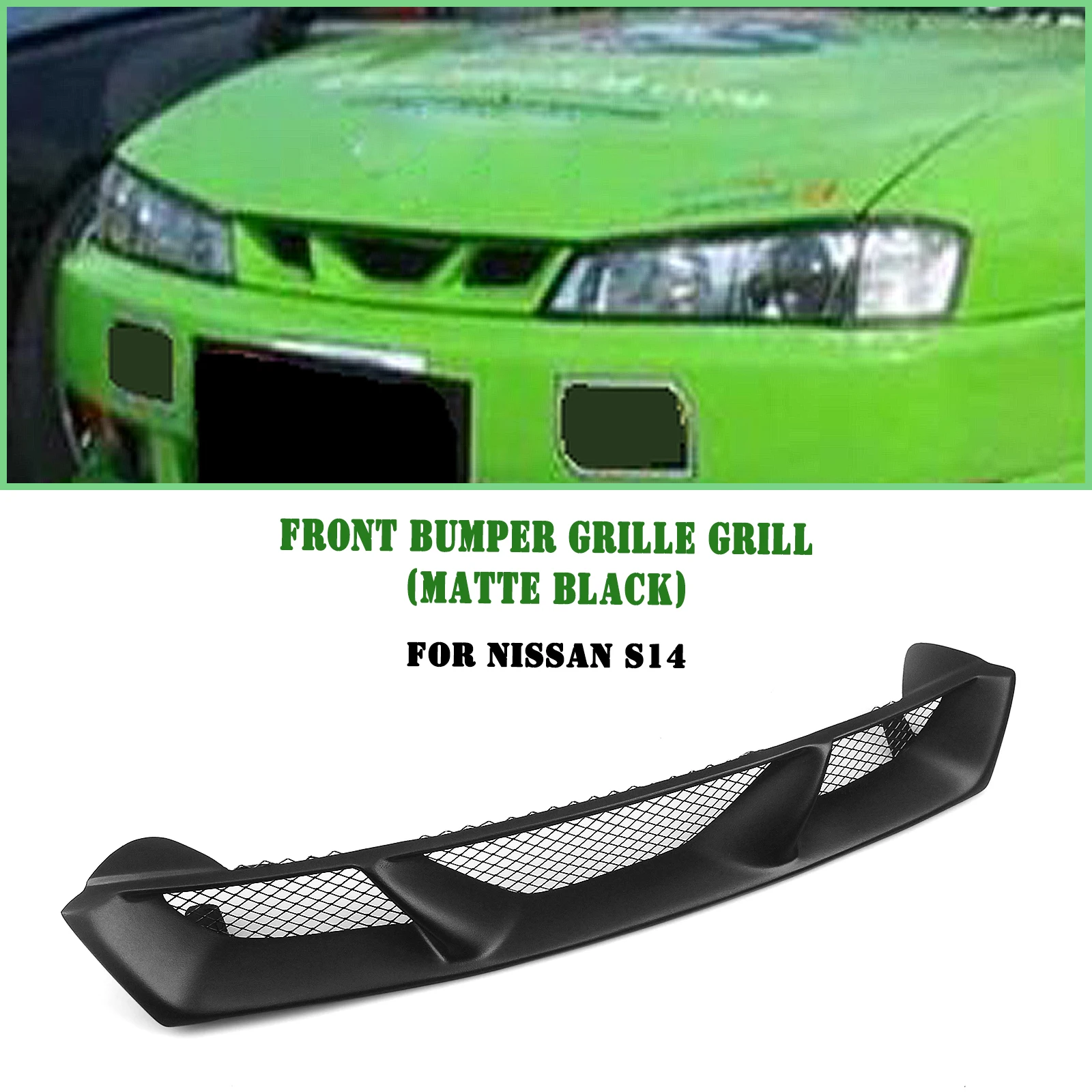 

Front Bumper Grille Mesh Grill Air Vent Intake For Nissan S14 Silvia 1995 1996 1997 1998