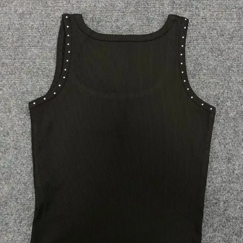 European Diamond-Encrusted Letters Pattern Women Crop Tops Sexy Beach Club Streetwear Emo Girl Personalized Vintage Tanks 2000s