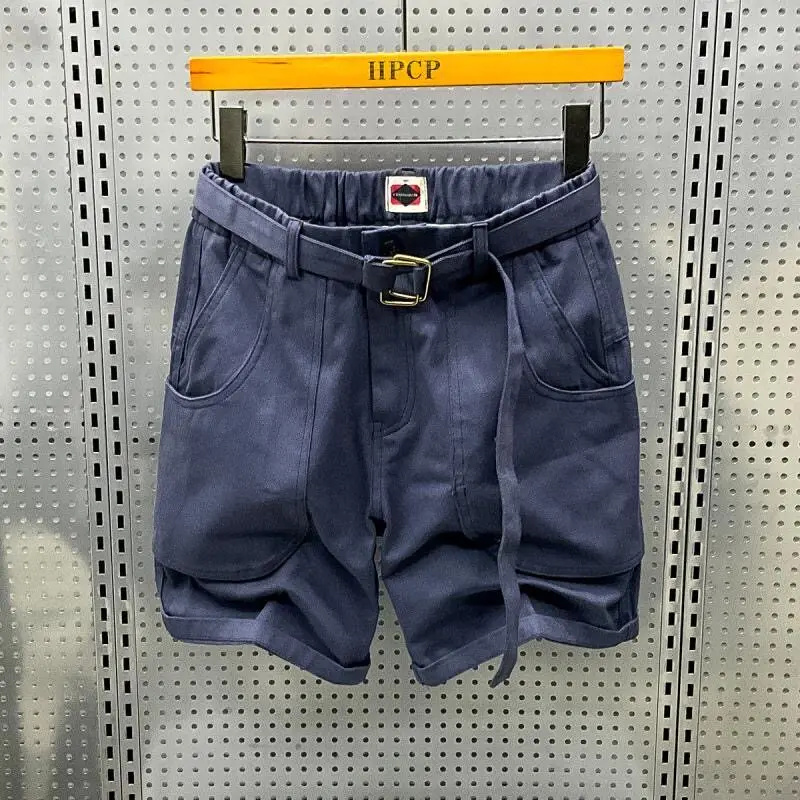 

Summer Men's Straight Leg Short Pants Four Bags Workwear Short Shorts Trendy Brand INS Slim Fit 5 Parts mid Pants Five Parts