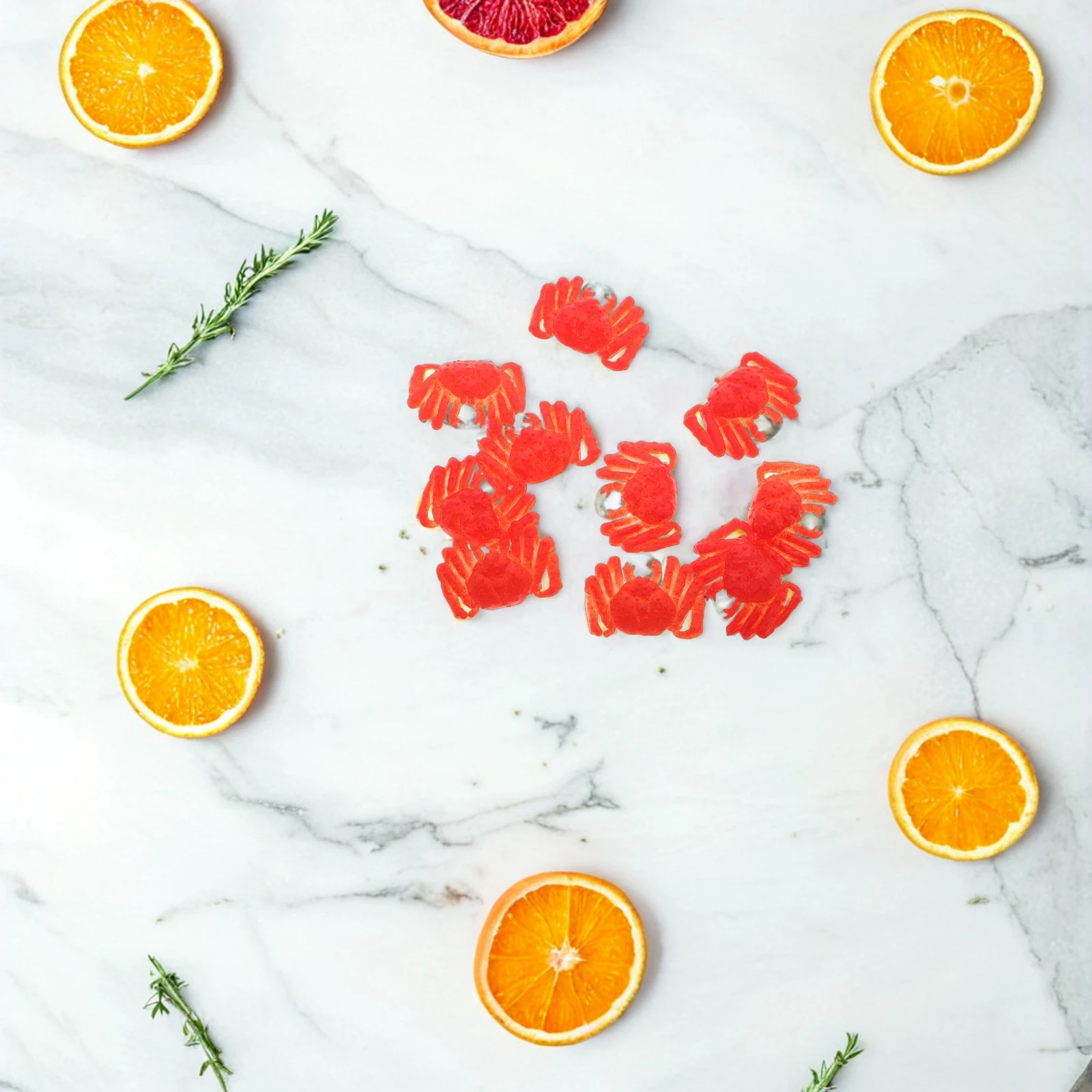 

10pcs Realistic Cooked Simulation Seafood Kitchen Decoration Resin Mini Crab For Kids Learning Educational Plastic Artificial