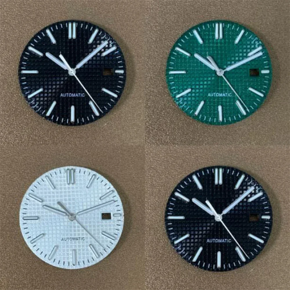 

31.8mm NH35 Dial Green Luminous Watch Face Hands MOD Parts for Royal Oak NH35 NH36 Automatic Movement Accessories Replacements