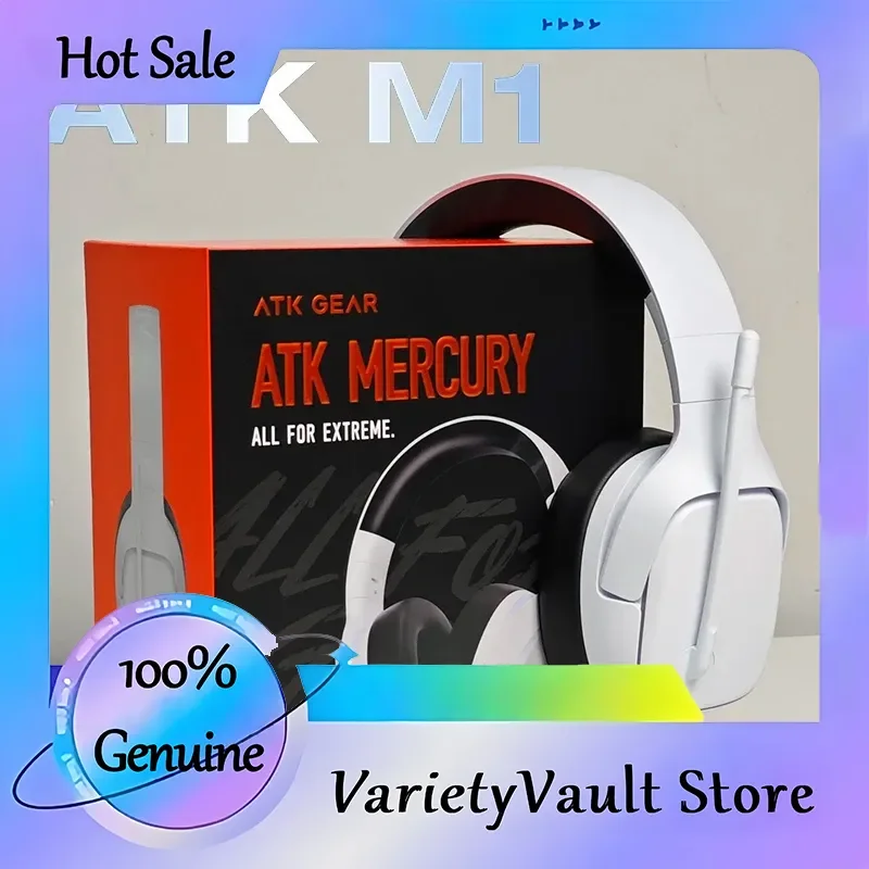 سماعة الألعاب اللاسلكية ATK Mercury M1 - ثلاثة أوضاع للرياضات الإلكترونية مع ميكروفون بصوت محيطي افتراضي 7.1 للكمبيوتر
