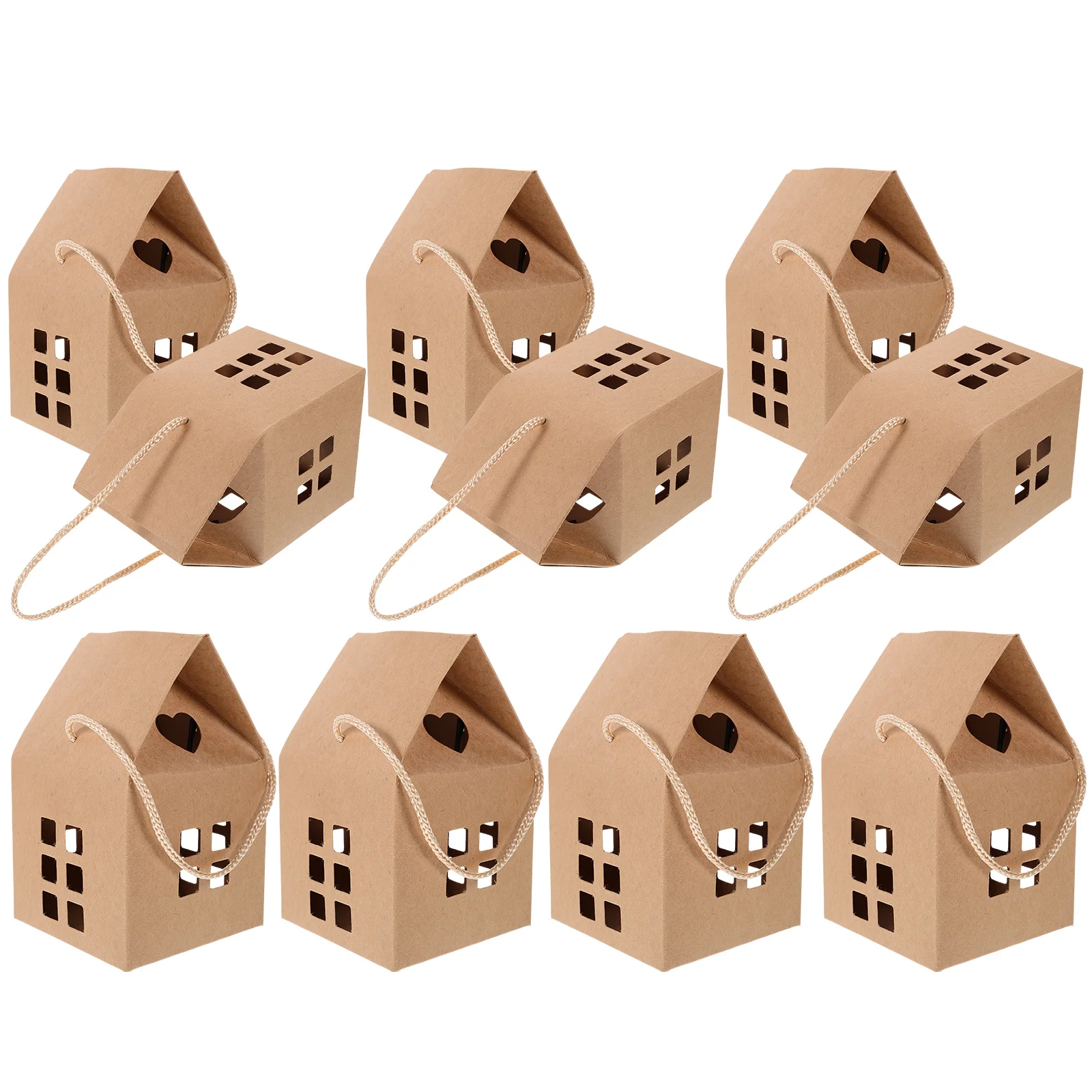 

15 Pcs Candy Cookies Gift Box Christmas Elegant House Shaped Paper Boxes Small Packaging Holiday Decor Present Bags