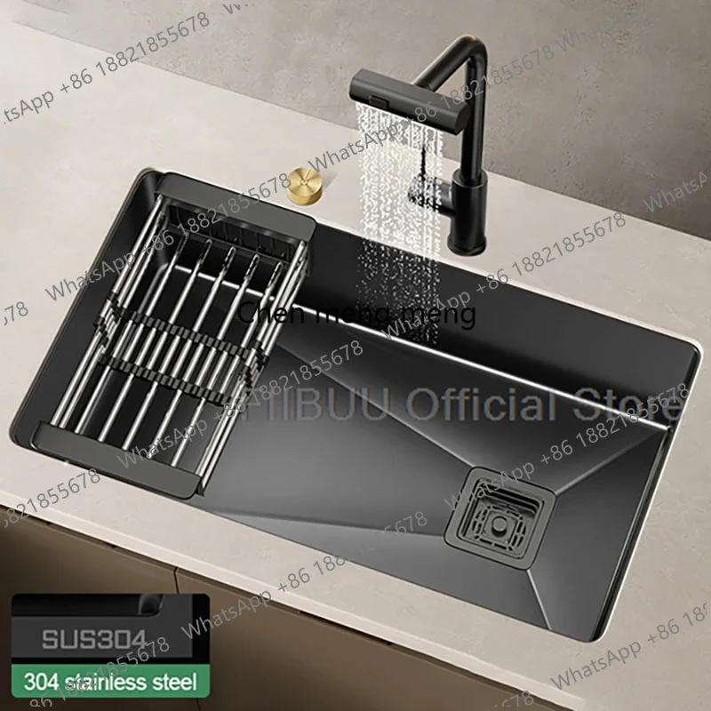 X173 304 Stainless Steel Kitchen Sink Single Bowl Thickened Material Undermount Basin Vegatable Workstation With Drain Accessori