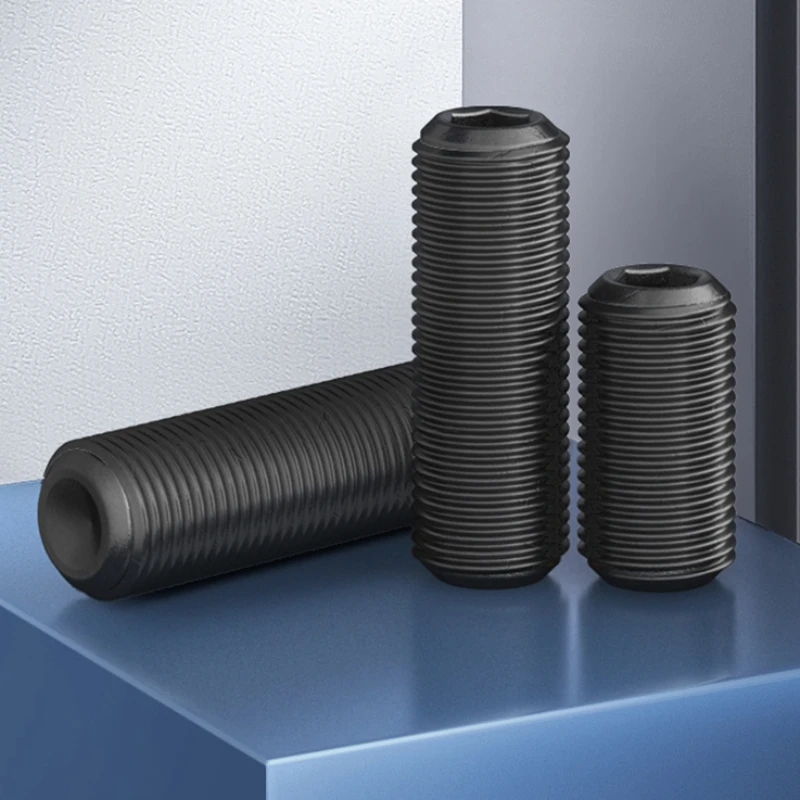 12.9 Black Fine Thread Set Screw With Concave End M3 M4 M5 M6 M8 M10 M12 Set Screw Without Head