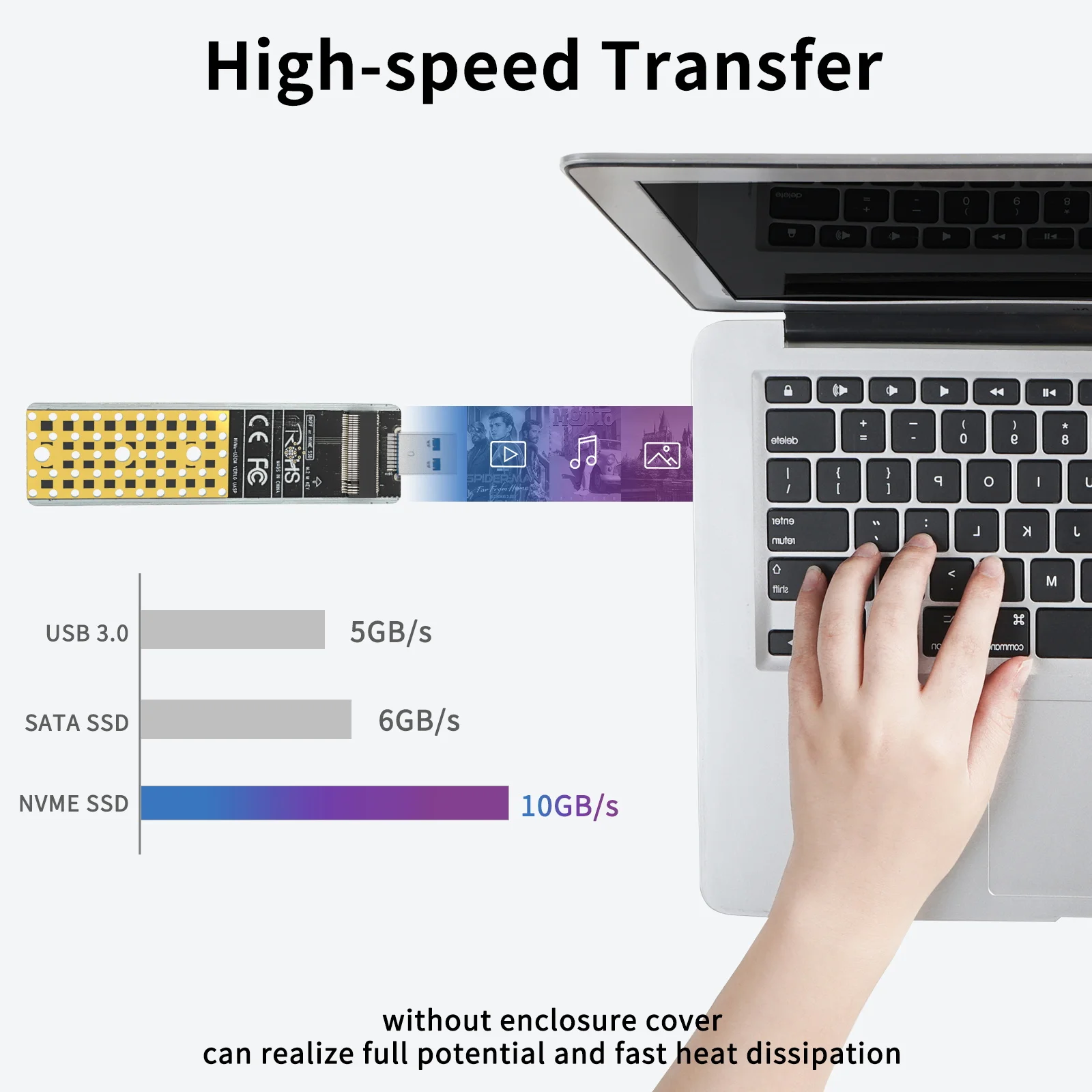 Dystrybutor ACASIS NVMe do adaptera USB M.2 dysku SSD z kluczem M do USB 3.1 typu A karty dysk twardy konwerter czytnik SSD 10 gb/s USB 3.1 Gen 2