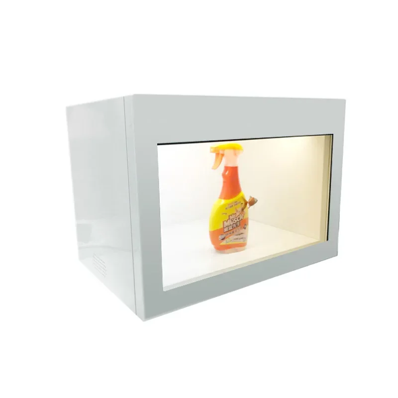 see through 21.5inch interactive touch jewelry display advertising transparent box transparent lcd showcase