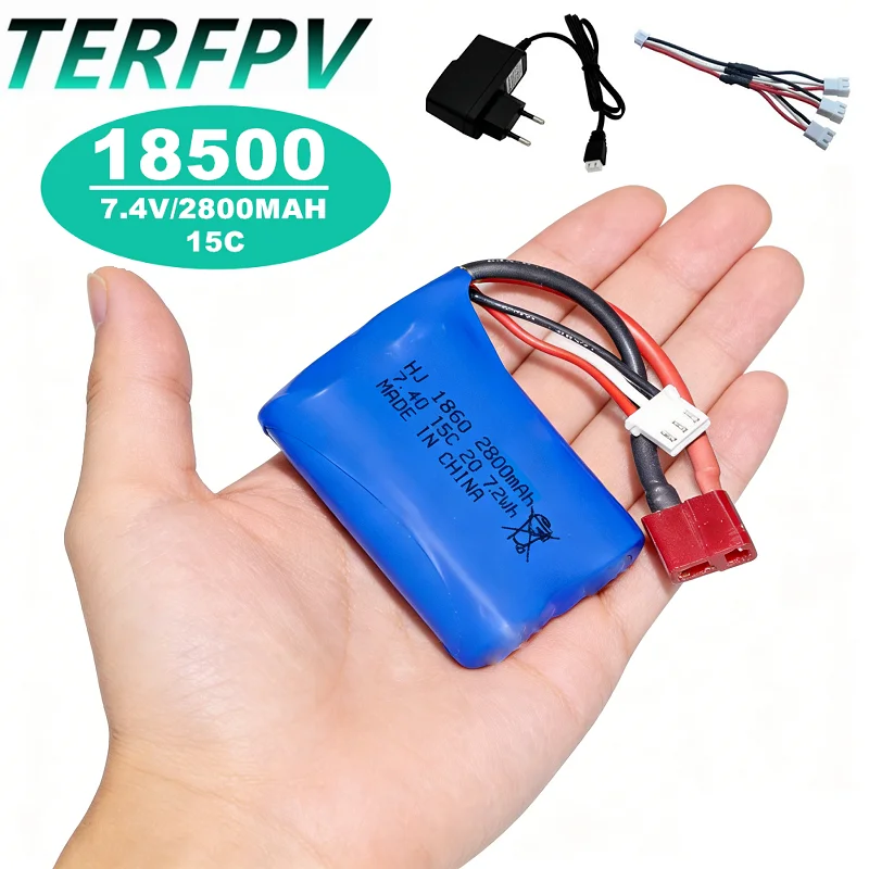 18500 Li-ion Battery 7.4v 2800mAh 15C For SG1601 SG1602 RC Cars 1/16 Truck 16889 16889A 16890 16890A 2S 7.4V 18500 Battery