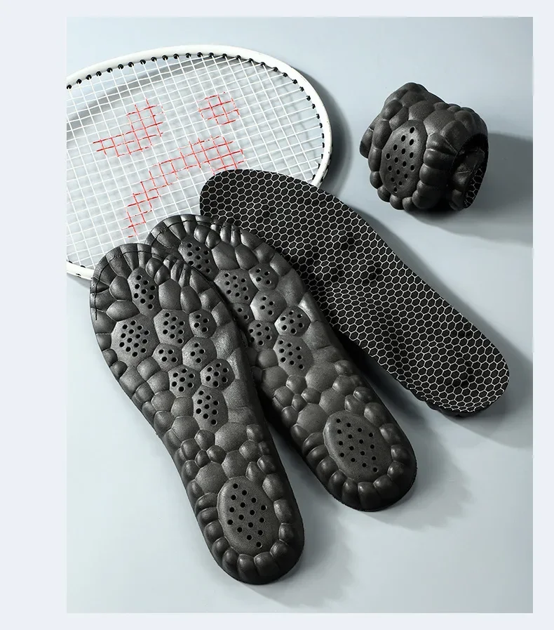 2 Stück/4 Stück Fußmassage-Weichsohle, Herren-Outdoor-Sport-Elastiksohle, stoßdämpfende Sohlen, atmungsaktive und bequeme Einlegesohlen. – Detail 16