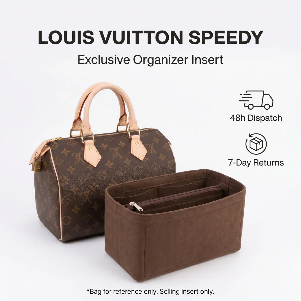 Organisateur de Sac Felt Purse Insert Organizer for Luxury Handbag Speedy 25 30 35 Makeup Bag Shaper Liner Travel Inner Pouch