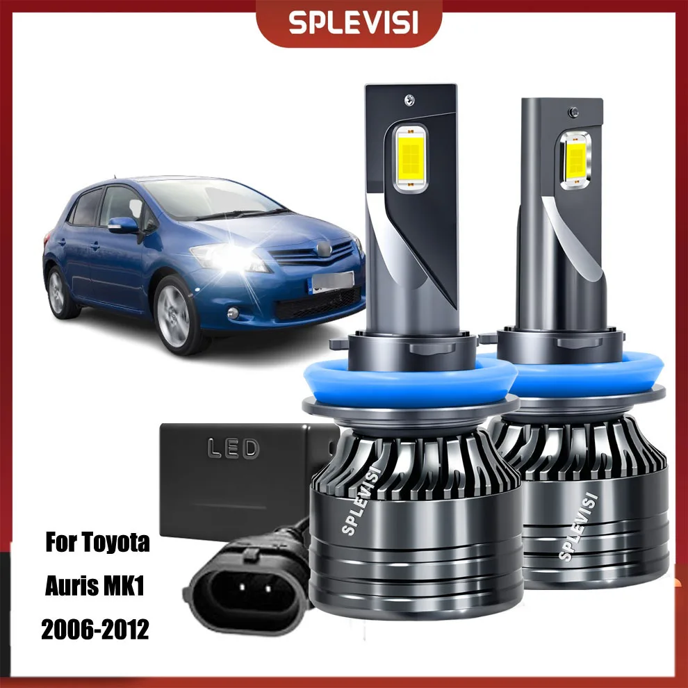 2x  H11 711 LED Headlight Bulbs Low Dipped Beam 6000K White For Toyota Auris MK1 2006 2007 2008 2009 2010 2011 2012