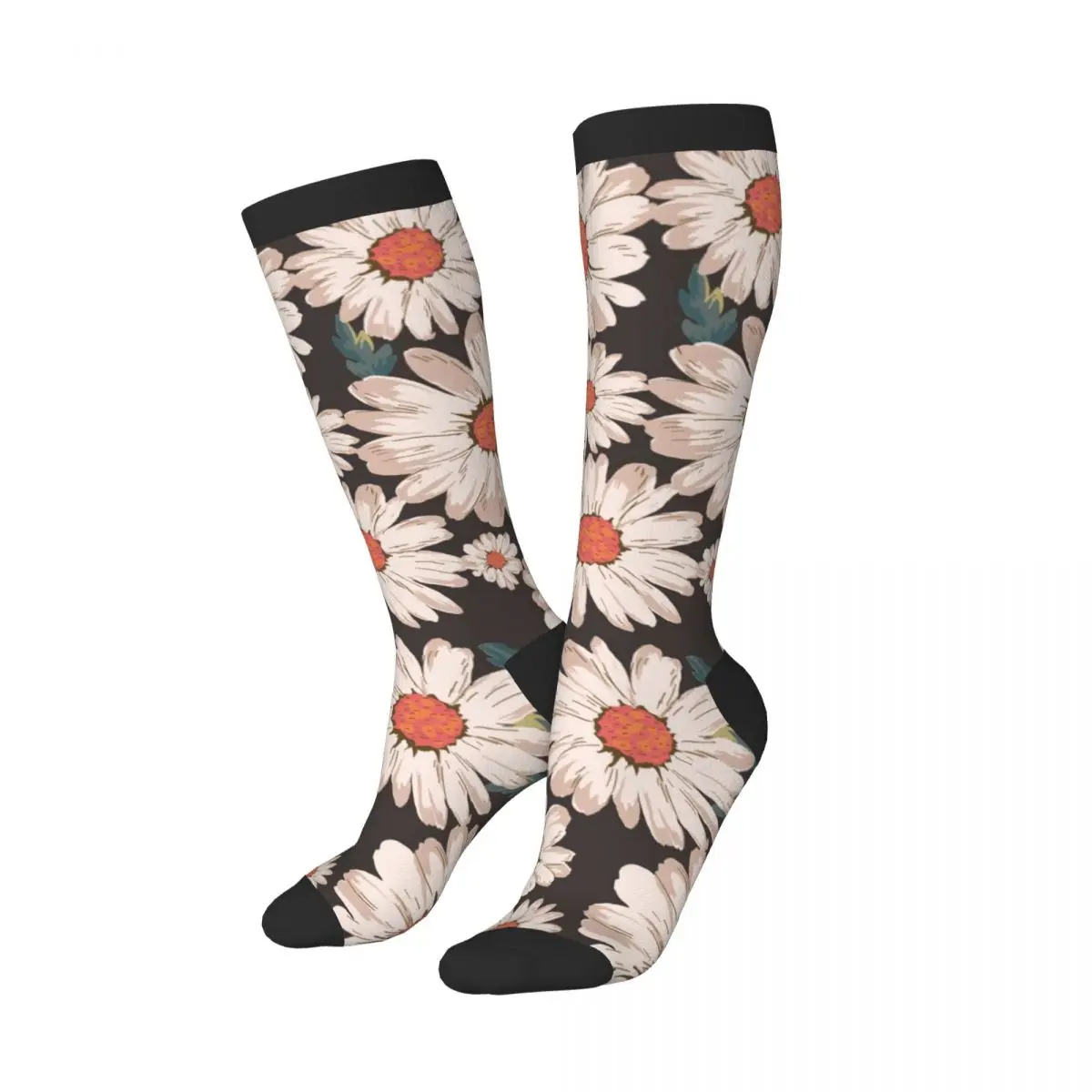 Over Knee Long Socks Flower Daisy Pattern Thigh High Stockings Street Party Cosplay Hosiery