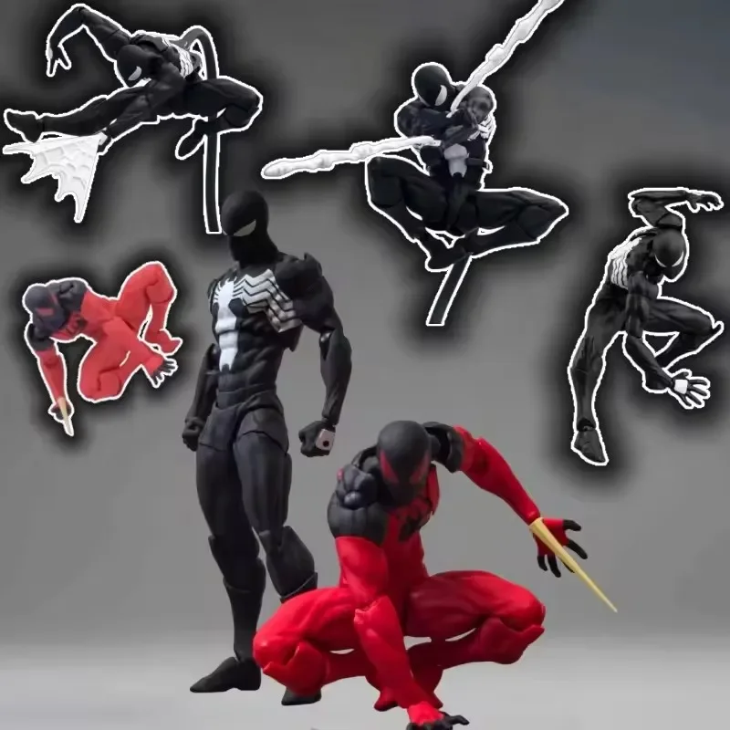 

Mess Toys The Black Neighbor Symbiotic Spider-Man Black Venom Suit Joint Action Figures Custom-Made Ornaments Boy Gift