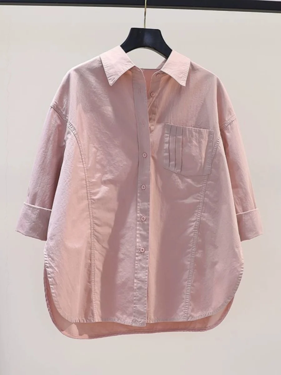 

Женский длинный све irt, летний тонкий свободный белый повседневный топ, универсальная несмываемая дышащая солнцезащитная одежда