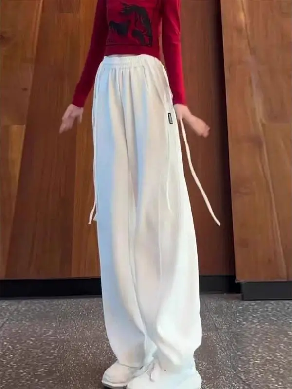

Thiened Fce Wide Leg Pants Casual Straight Cut Women's Autumn Spring New Sle Versatile Loose Fit Comfortable Trousers