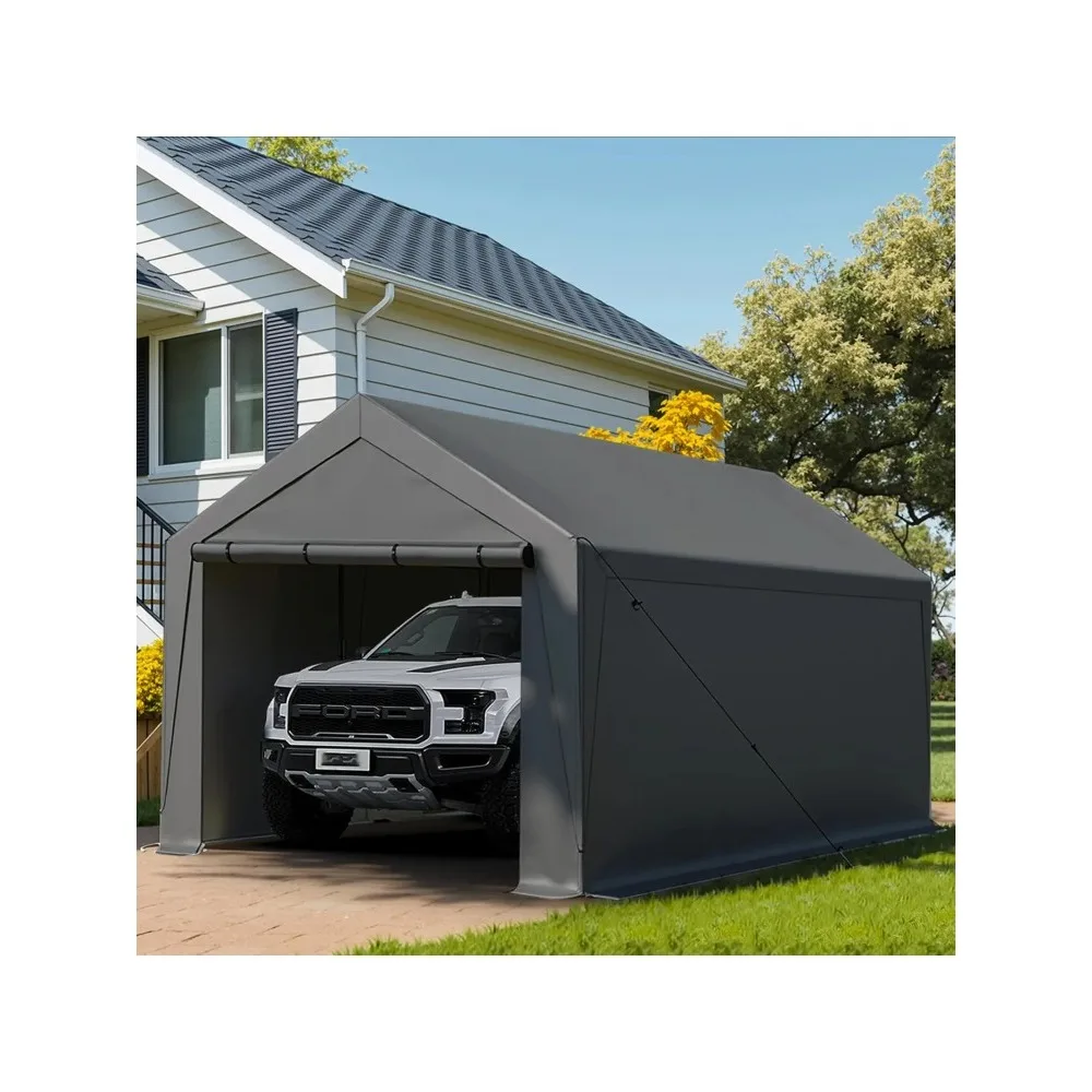 

Carport Canopy 10x20 Heavy Duty, Portable Carport Garage with Removable Sidewalls and Door, Car Port with Waterproof Canopy for