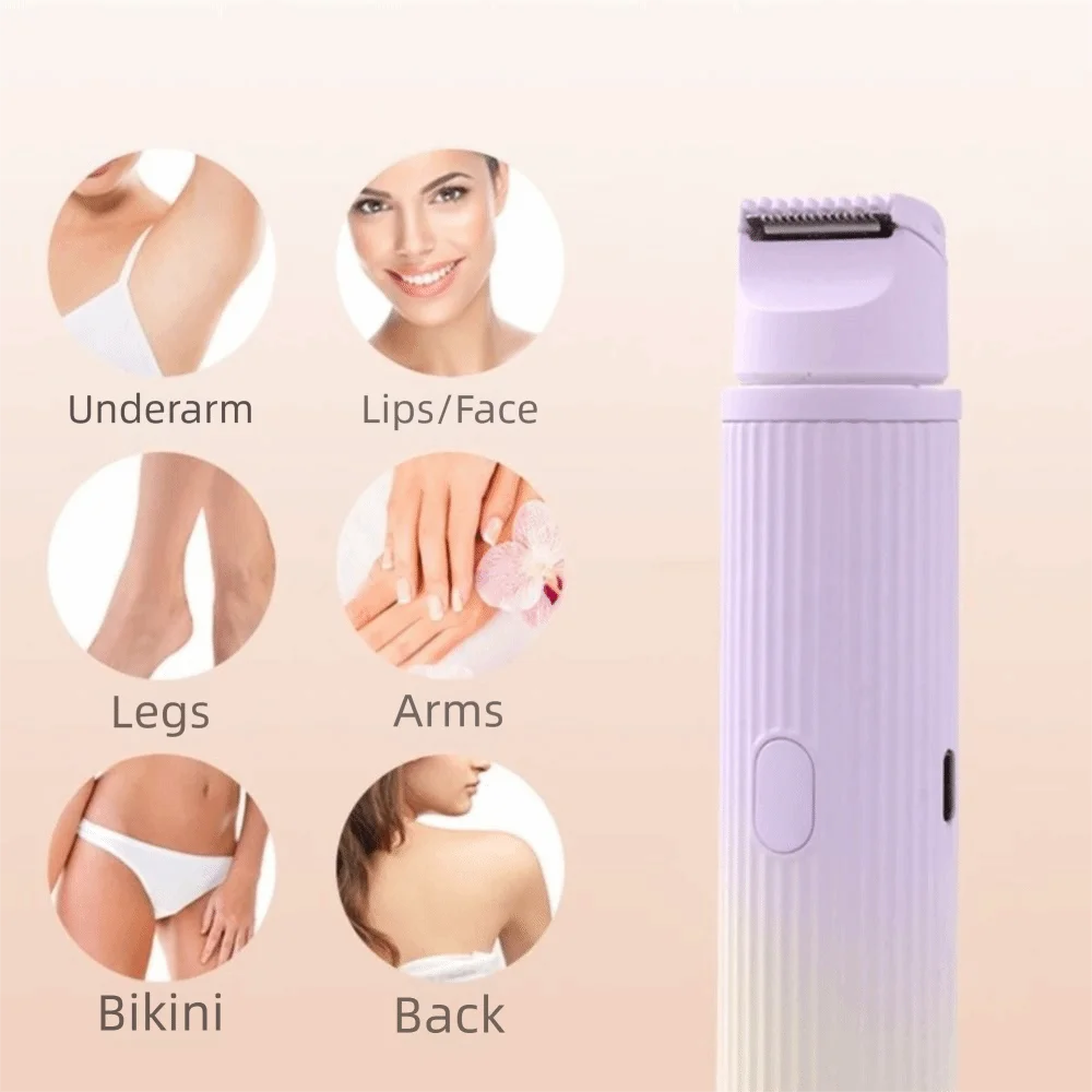 

Портативная электробритва 2 в 1, перезаряжаемый электрический эпилятор с двойной головкой, съемная головка, бритва для тела, женский уход за телом