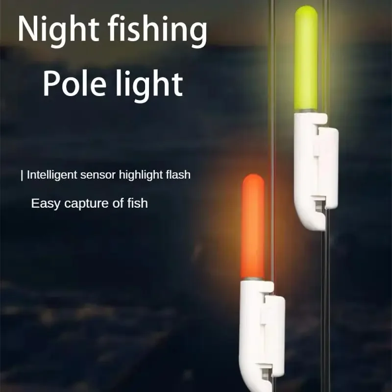 when the fish bite,Red Flash Lamp Waterproof Night Fishing Electronic Rod Luminous Stick Light LED Float Tackle CR425 Battery