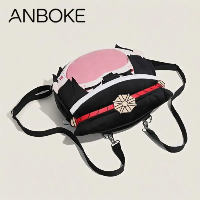 36Cm Toilet-Bound Hanako-Kun Hanako Black Hat Plush Transparent Zipper Backpack Plush Doll Storage Anime Enthusiast Collection