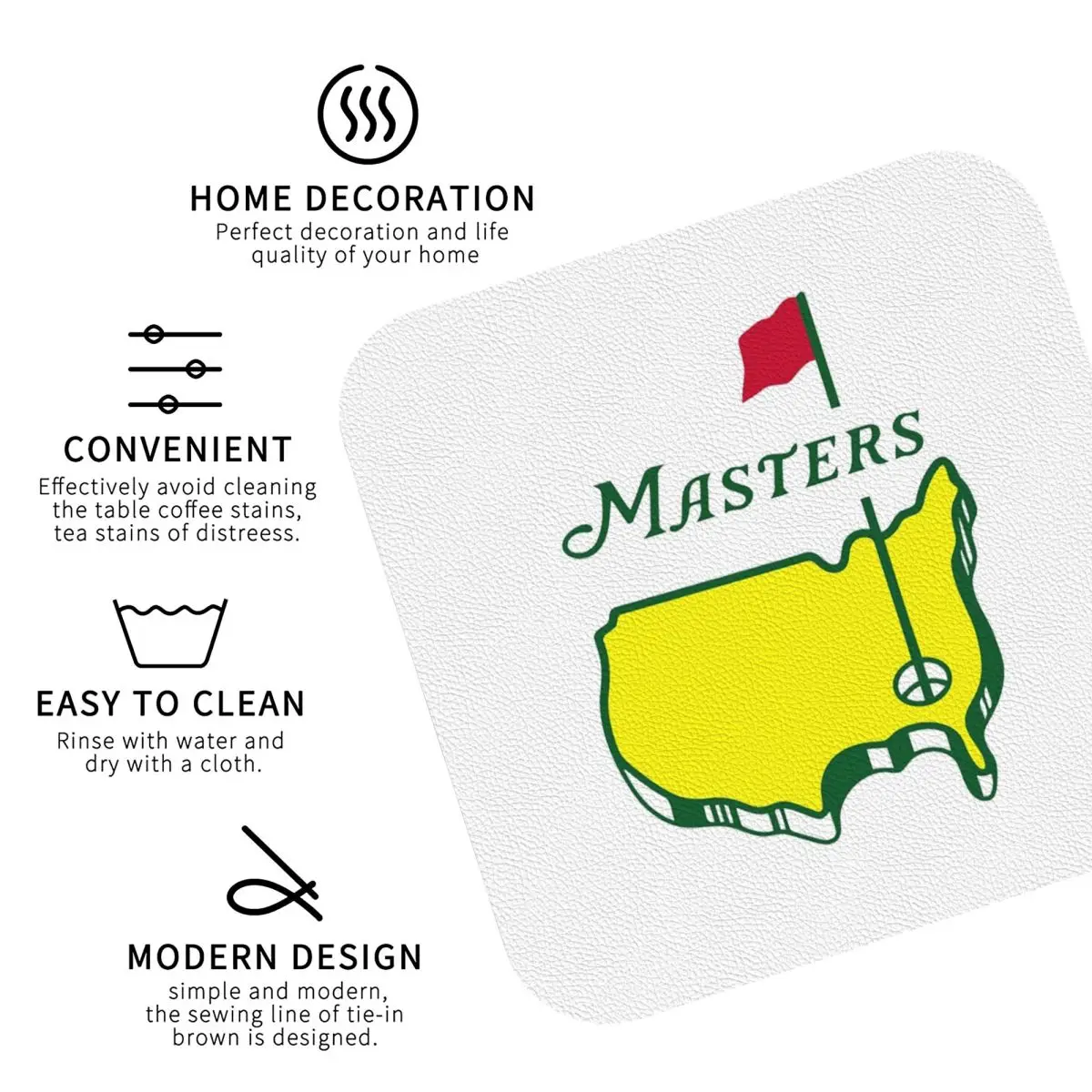 マスターズ - マスターズ 2022 - オーガスタ ナショナル - オー コースターズ キッチン プレースマット 断熱カップ コーヒーマット 食器パッド 4枚セット