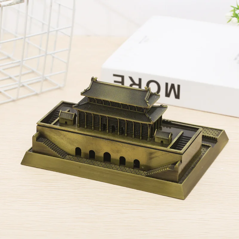 Tiananmen الإبداعية سطح المكتب الحلي الحرف المعدنية بكين السفر الهدايا التذكارية التماثيل ديكور المنزل منزل نموذج هدية احتفالية #3