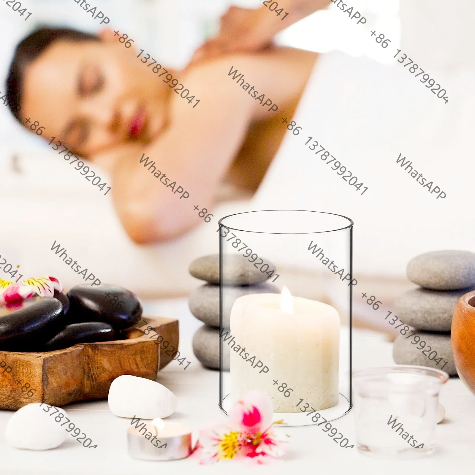 Open Ended Glass Candleholder Tube Shade Open Flame Chimney Cover 2PCS