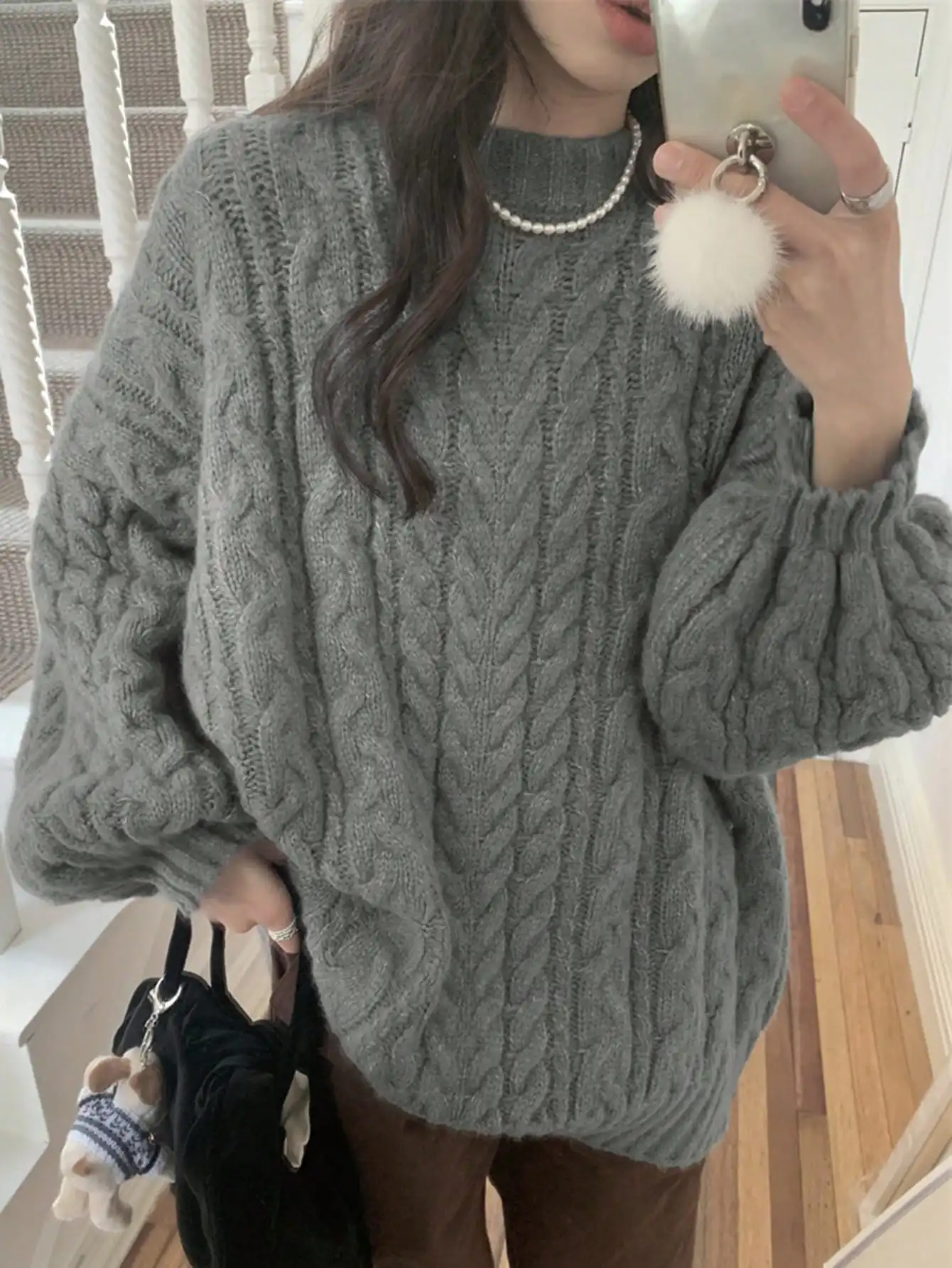 

Lazy Style Gray Twist Knitwear for Women, New Spring and Autumn High-End, This Year's Popular Beautiful Clothes