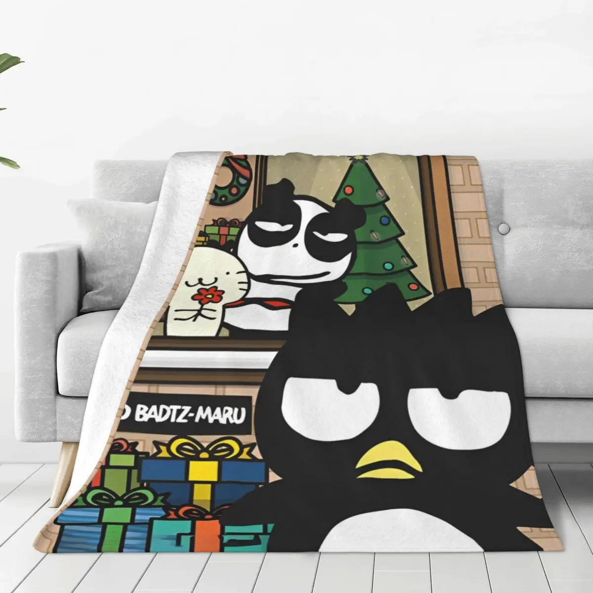 Cartoon Bad Badtz Maru Cute Warm Soft Blanket Sanrio Boy Girl Plush Bedding Throws Home Decor Flannel Bedspread Sofa Bed Cover