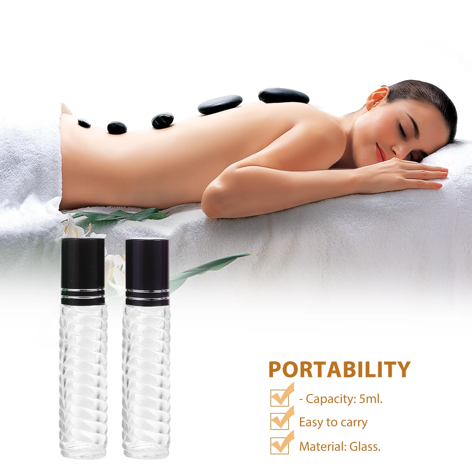 

12Pcs 5Ml Glass Roller Bottle Refillable Essential Oil Bottle for Perfume Oil Storage Portable Roll-on Bottles Kit Compact