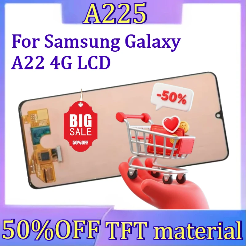 

For Samsung A22 LCD New TFT/OLED For Samsung Galaxy A22 4G LCD A225F Display Touch Screen Digitizer with Frame