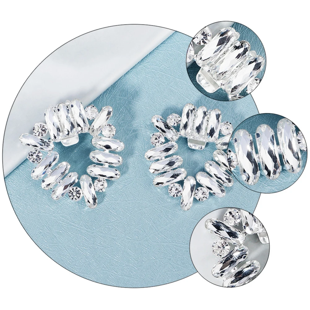 

Rhinestones Shoe Buckle Accessories Wedding Clip Bride Decorative Accessory High Heel Jewelry Silver Women's