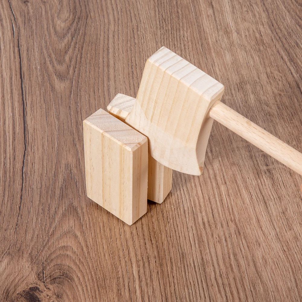 Wooden Chopping Blocks Toy Set Axe and saw chop through blocks Kids play happy little carpenters