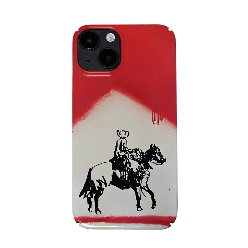

Ins Korean Red Riding Boy Phone Case for IPHONE 17 Air 16E 15 PROMAX 14 Plus 13 12 MINI 11 PRO 16Plus XR XS Acrylic Phone Cover