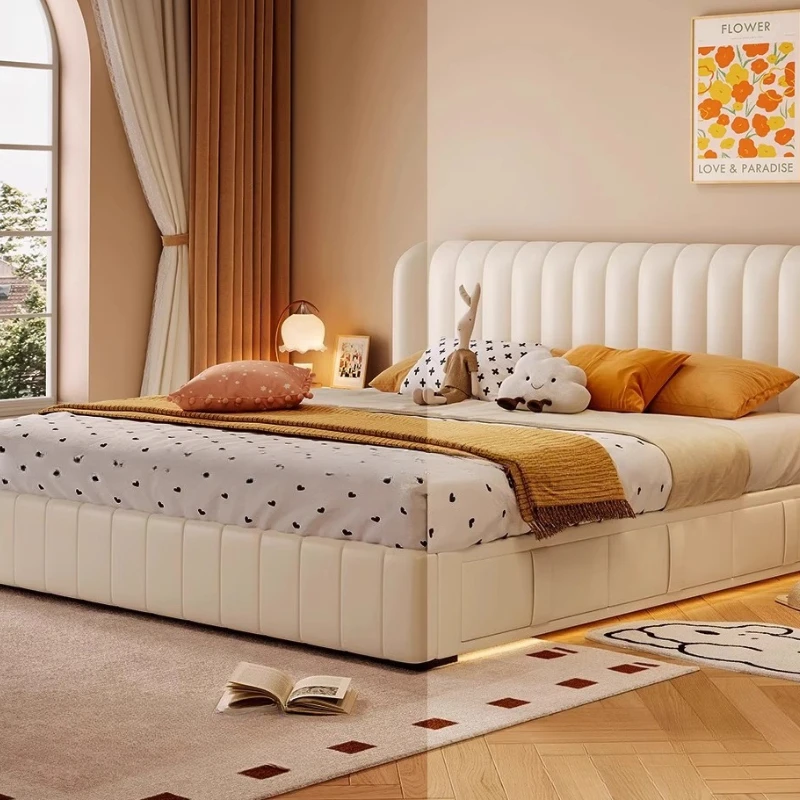 

Light Luxury Leather Bed Double Bedroom Bed Sliding Storage High Box Multifunctional Soft Bag Large Bed Cama Morden Furniture