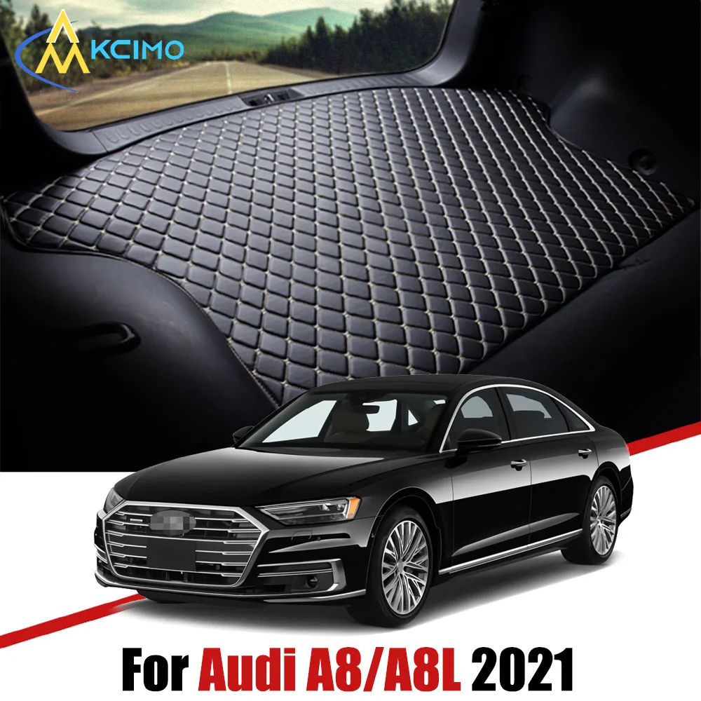 

For Audi A8/A8L 2021 Artificial Leather Car Trunk Mat Rear Trunk Cargo Protective Mat Car Interior Accessories