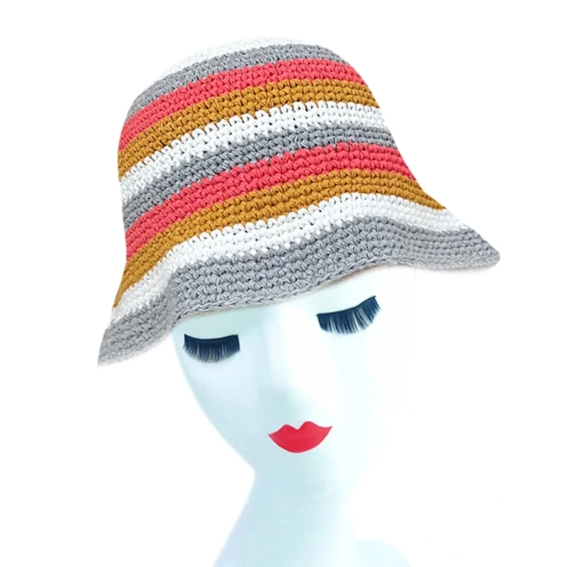 

Woman Crochet Bucket Hat Ladies Outdoor Sports Fisherman for Travel Casual