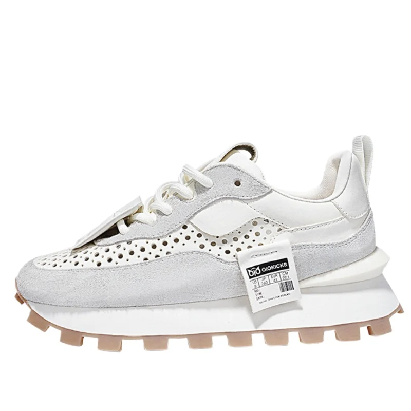 

European/American Increased Shoes for Men's Summer Sneakers Comfortable Breathable Casual Shoes Thick Soled Leather Couple Shoes