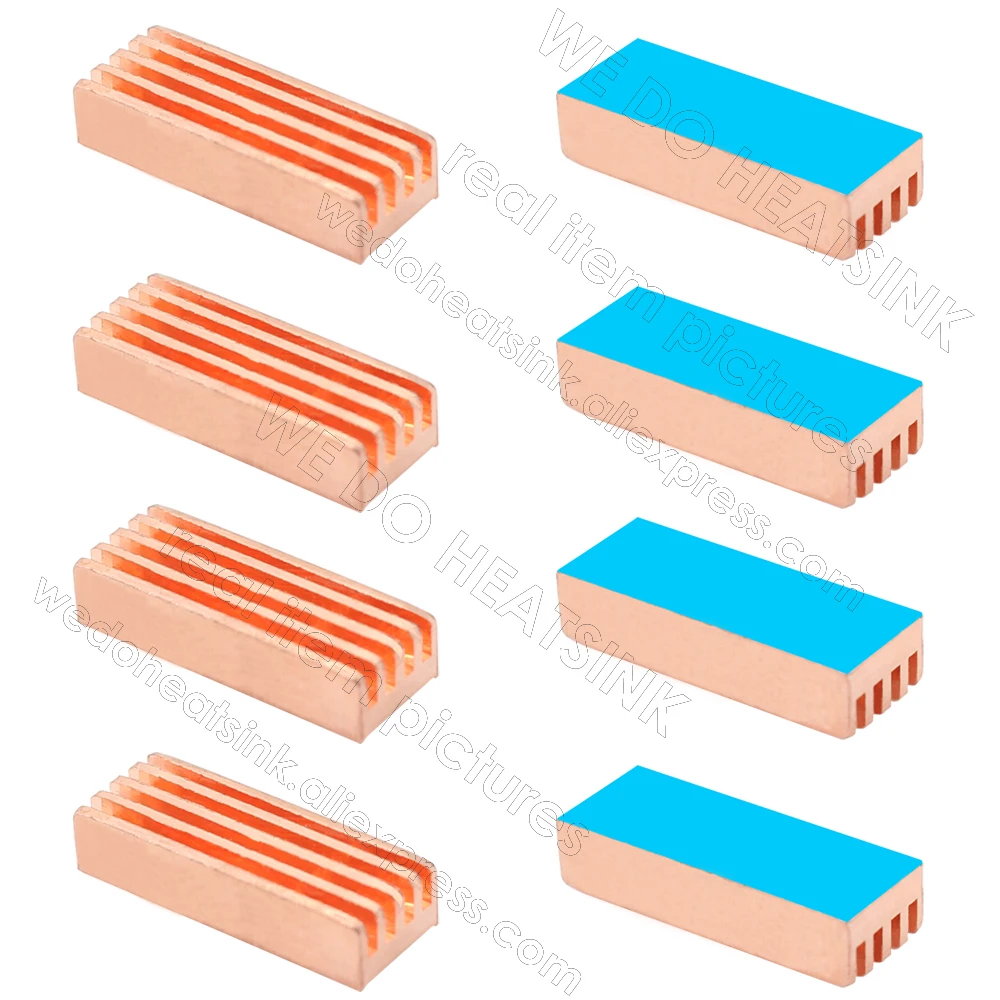 22X8X5Mm Penyerap Panas Tembaga dengan Penyerap Panas Pra-termal untuk VGA RAM Moudle Pendingin Penyerap Panas