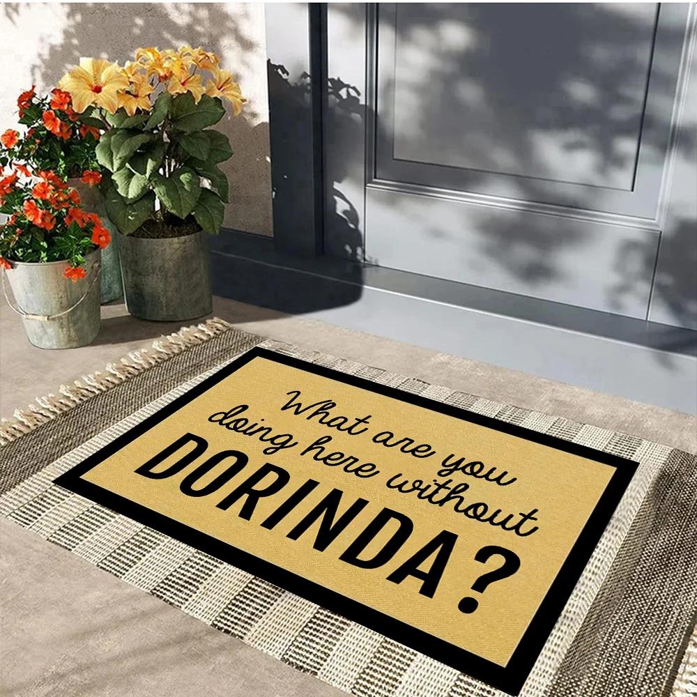 What Are You Doing Here Without Dorinda Doormat Rubber Bathroom Kitchen Mat Garden Garage Door Floor Mat Non-Slip Carpet
