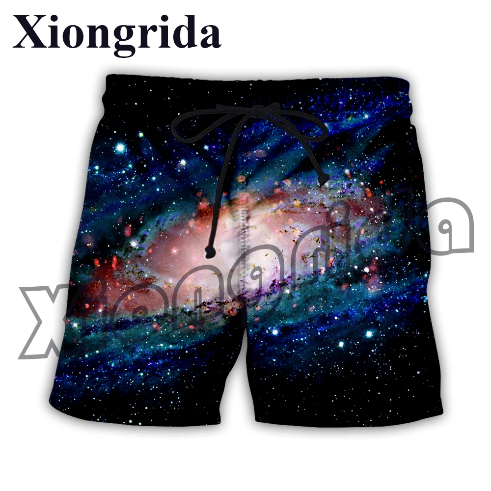 

Galaxy Shorts Men's 3D Universe Starry Sky Print Trunks High Waist Personality Hip Hop Shorts Pants Summer Beach Wear