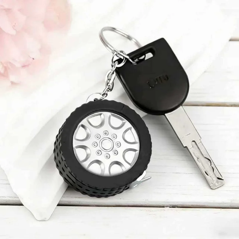 Portable Mini Tape Measure Keyring Small Household Measuring Tape Retractable 1m Tyre Key Chains Mini Measuring Tools