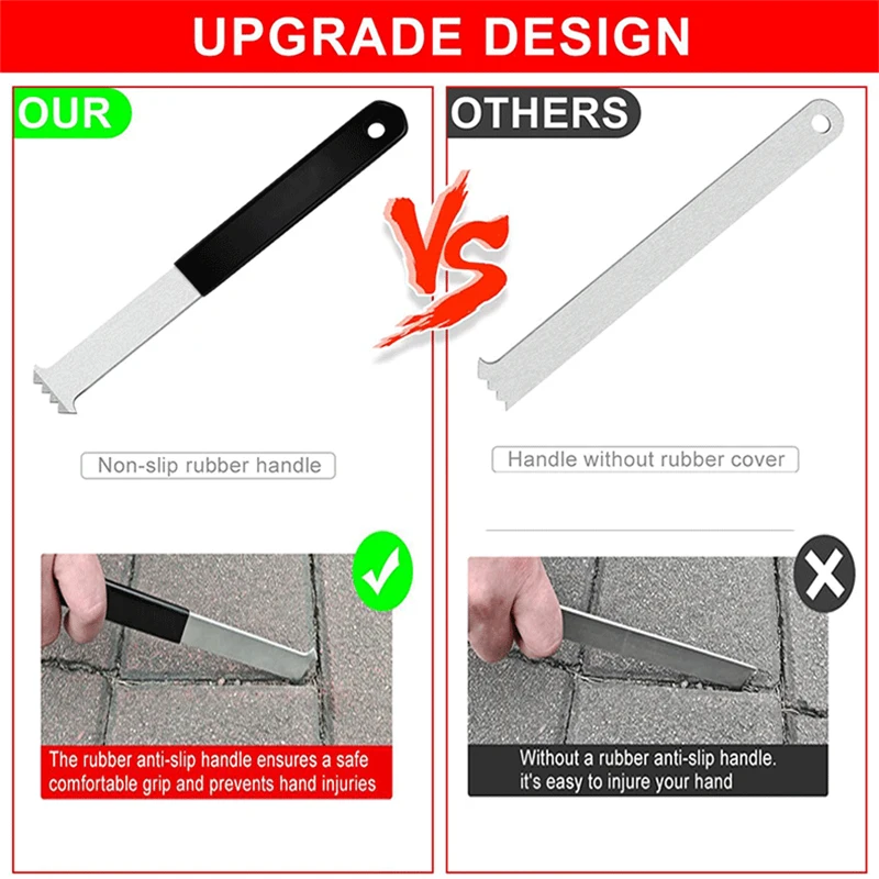 

2 Sets of Paving Pull-Out Tools with Micro-Toothed Joint Scrapers, Paving Brick Extractors, and Paving Extraction Tools