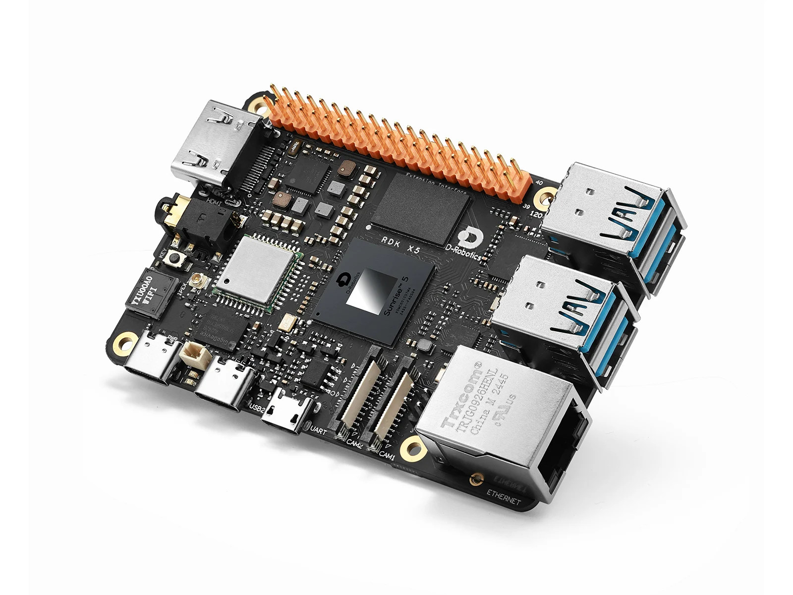 Waveshare D-Robotics RDK X5 Development Board,Powered By Sunrise 5 Chip,Octa-core Cortex A55 Processor, 10 TOPS Computing Power
