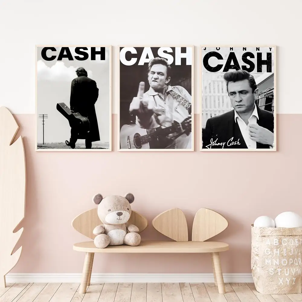 Music American Singer J-Johnny Cash Poster Versatile HD Waterproof Wall Art Self-Adhesive Decor for Any Space Ideal Gift