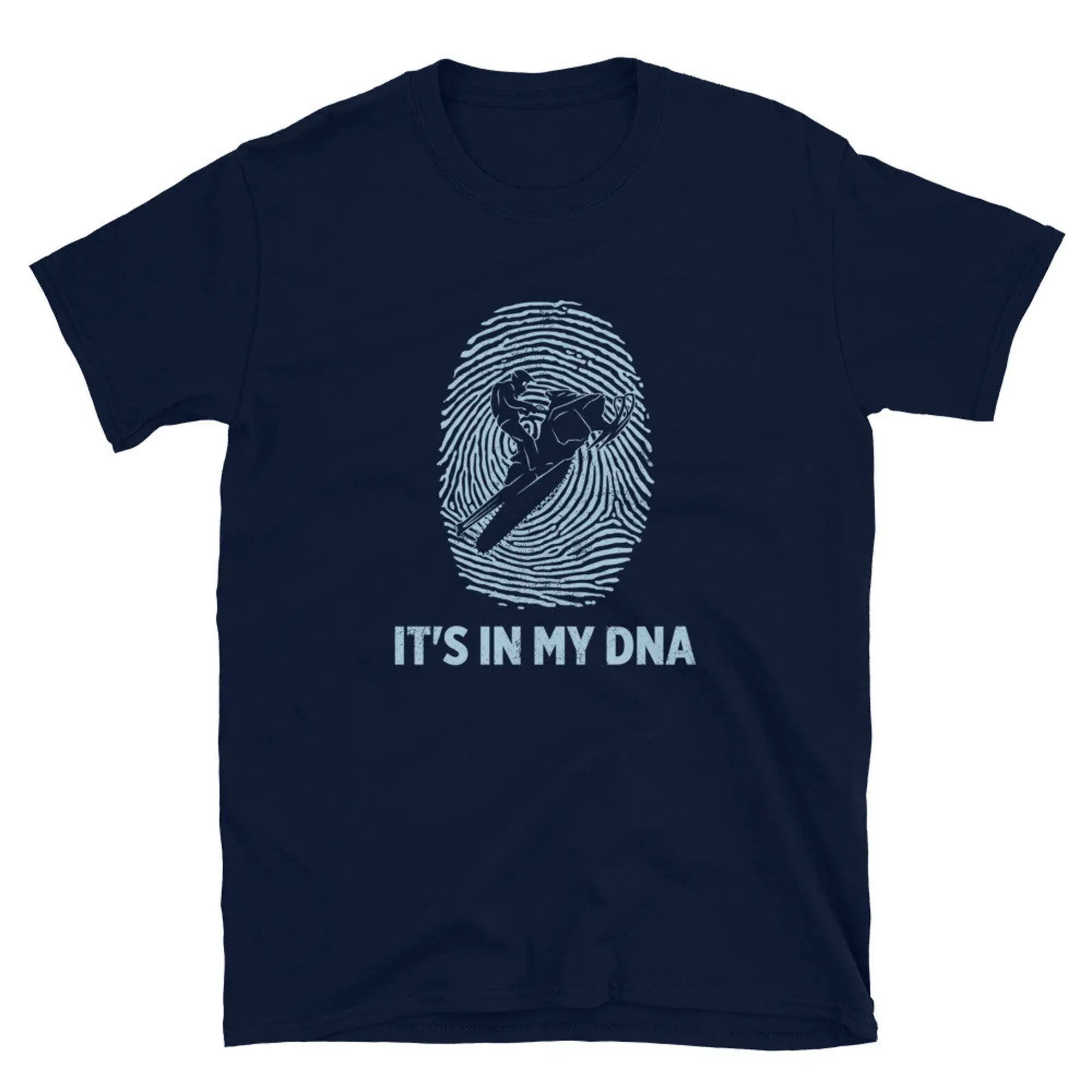 Snowmobiling In My Dna Thumbprint Snowmobiler T Shirt