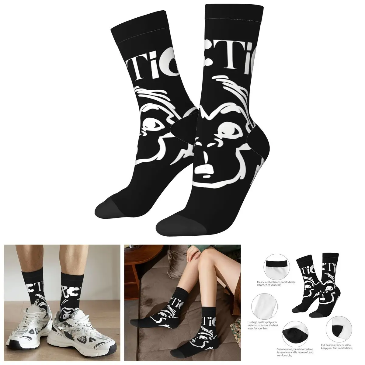 Funny Crazy Sock for Men Thunderous Hip Hop Harajuku Arctic Monkeys Happy Quality Pattern Printed Boys Crew compression Sock