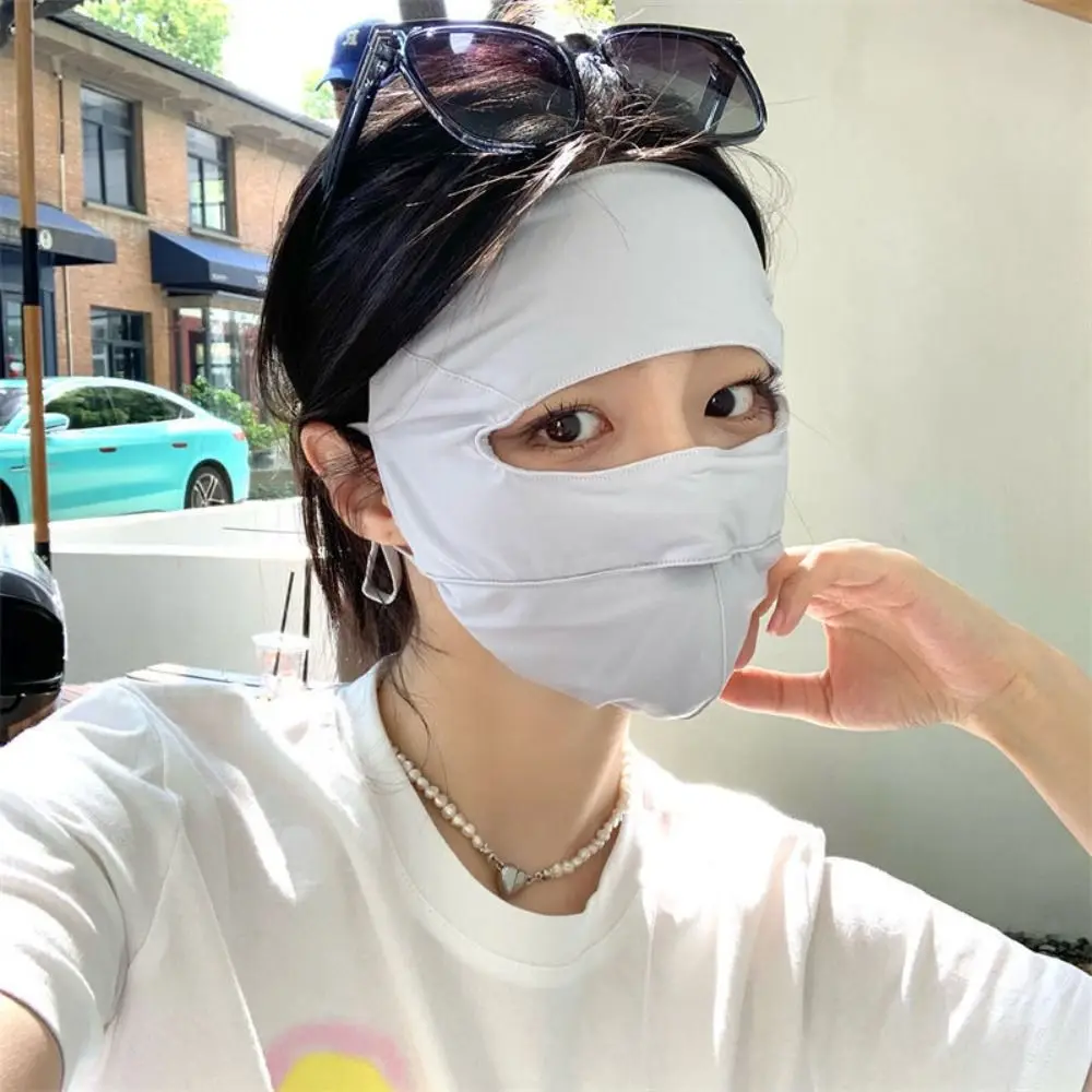 Breathable Thin Cover Sunscreen Mask Full Cover Face Sun Protection Summer Face Mask Ice Silk Traceless Mask Bike Cycling