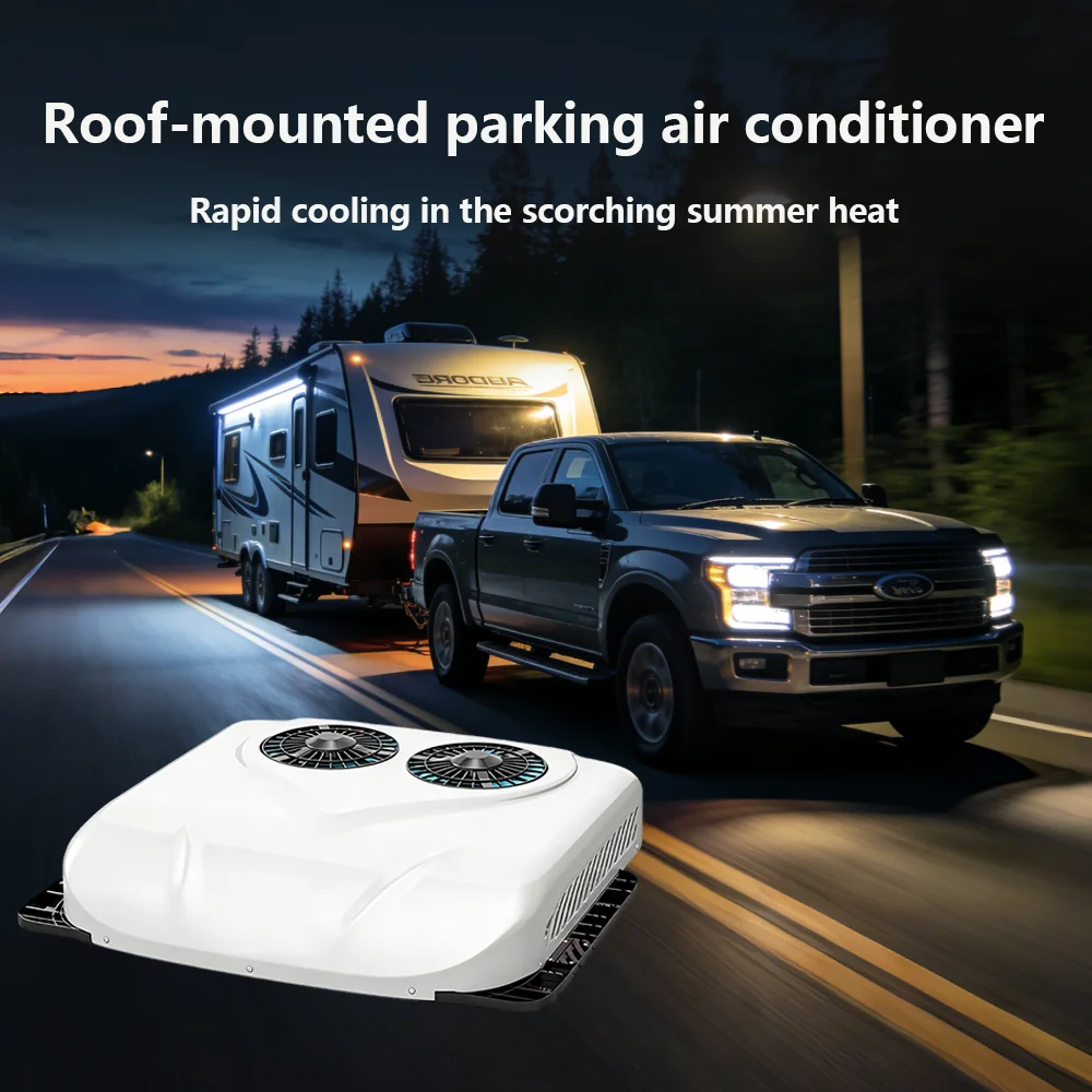 New Type 12V/24V Electric Rooftop Air Conditioning System For Camper RV & Truck Roof 12 Volt Auto Parking Air Conditioner view 2