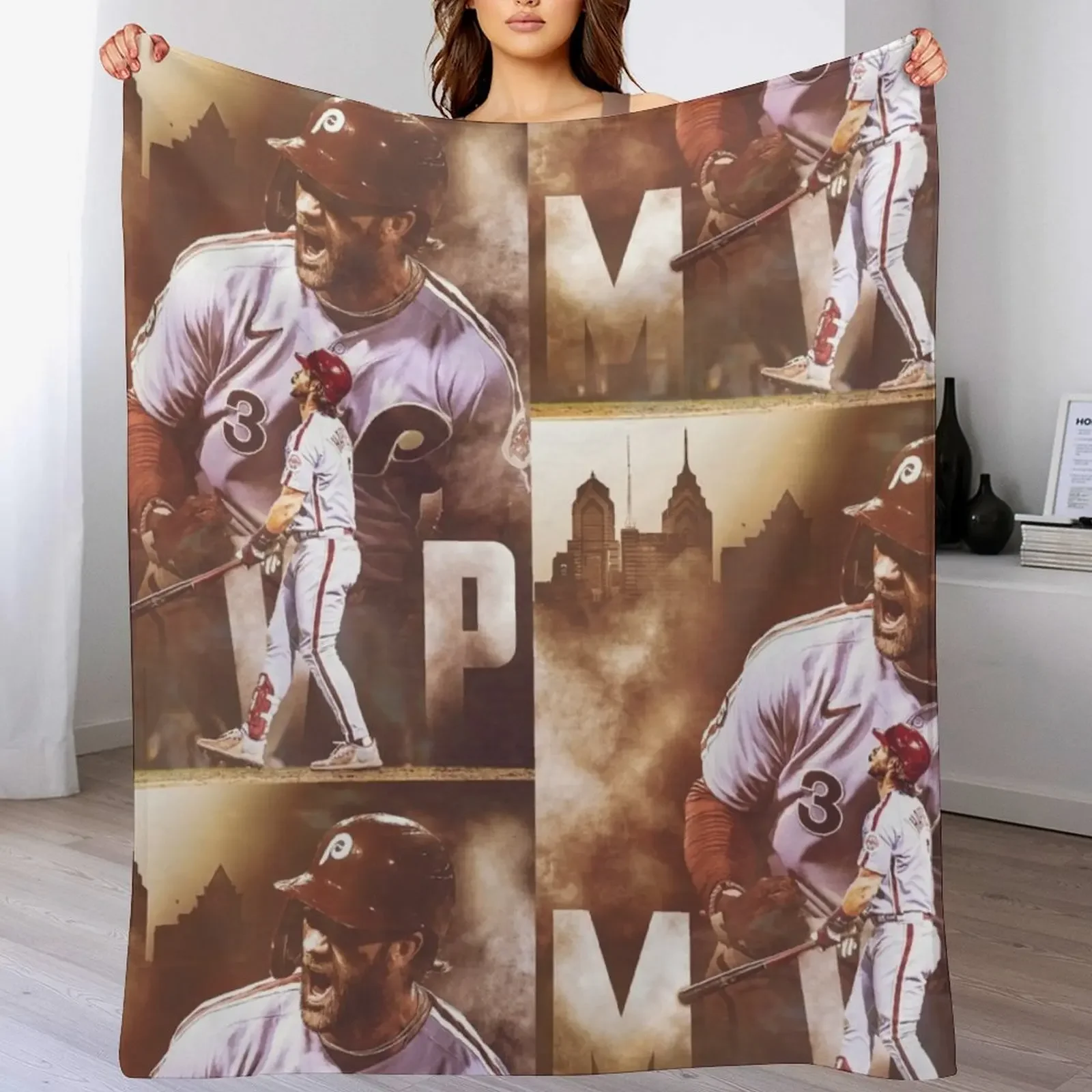 

Bryce Harper Throw Blanket Outdoor Soft Blanket for Picnic Beach Camping