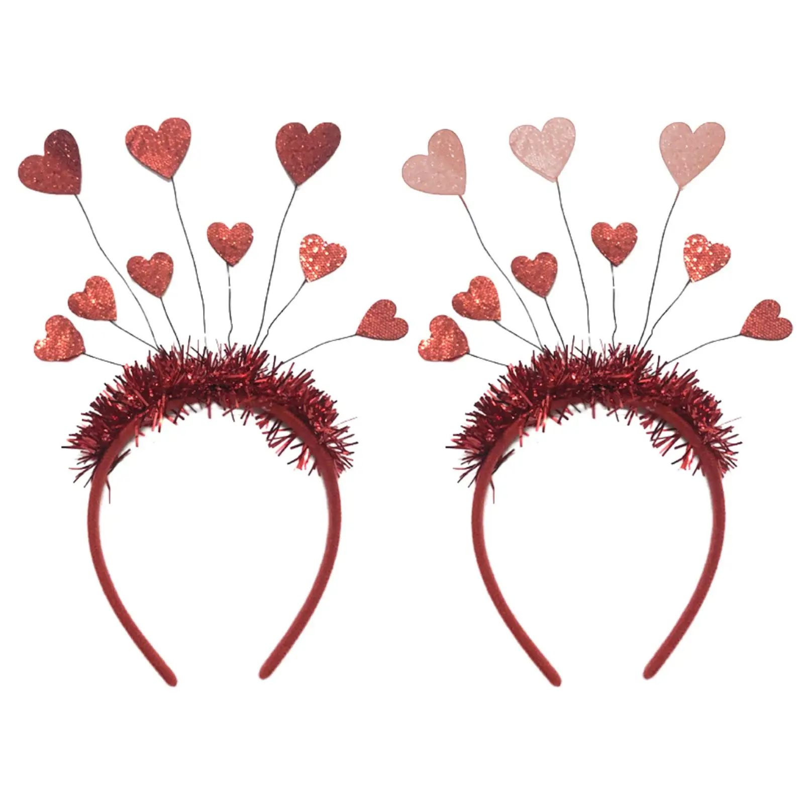 Valentine's Day Heart Headband Fancy Dress Up Hair Accessoires Love Hair Hoops for Christmas Festival Costume Cosplay Kids